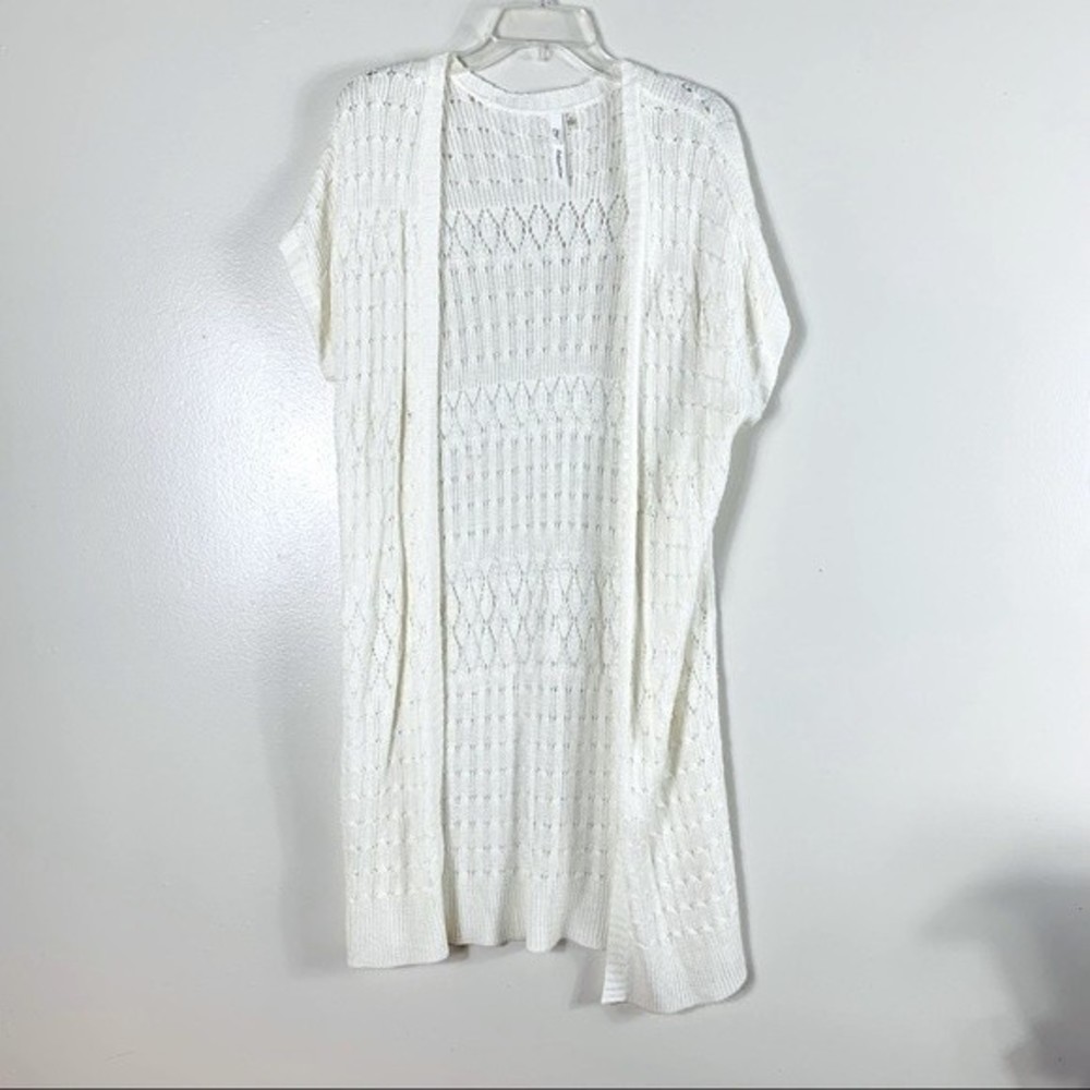 NY Collection Women's Cream Cardigan Sweater Size M